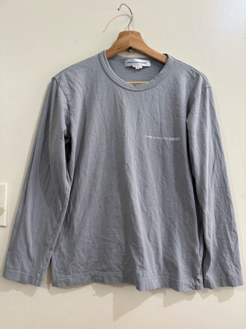 Comme des Garcons Long Sleeve Crewneck Tee in Gray